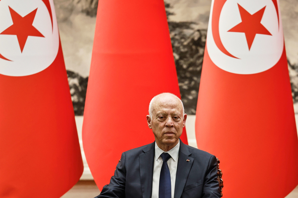 FILE - Tunisian President Kais Saied attends a signing ceremony in Beijing, May 31, 2024. (Tingshu Wang/Pool Photo via AP, File)