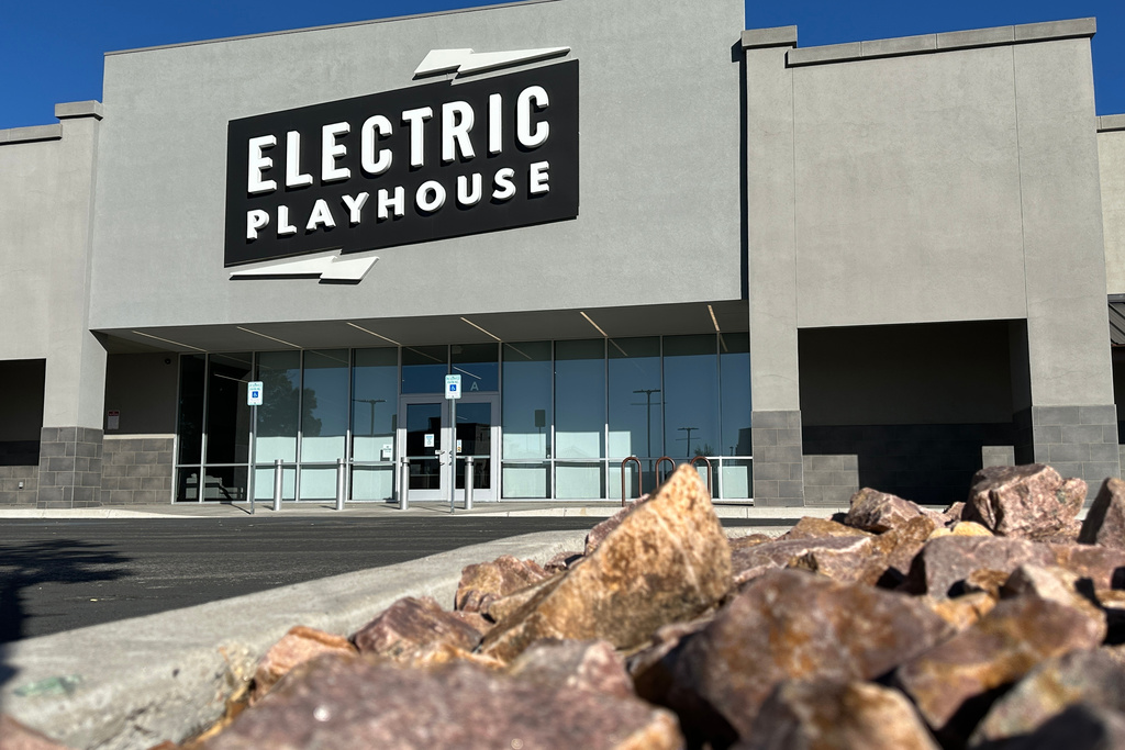 This image shows the first location of the Electric Playhouse in Albuquerque, N.M., Tuesday, Oct. 21, 2025. (AP Photo/Susan Montoya Bryan)