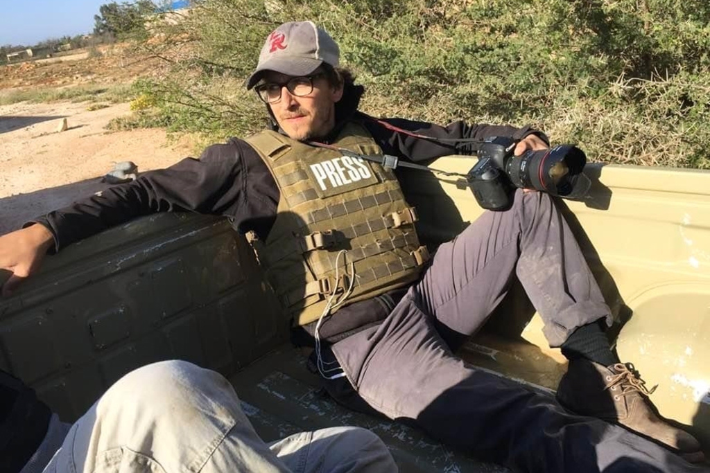 This image released by HBO shows Brent Renaud in a scene from the Oscar-nominated documentary short film "Armed Only With a Camera: The Life and Death of Brent Renaud." (HBO via AP)