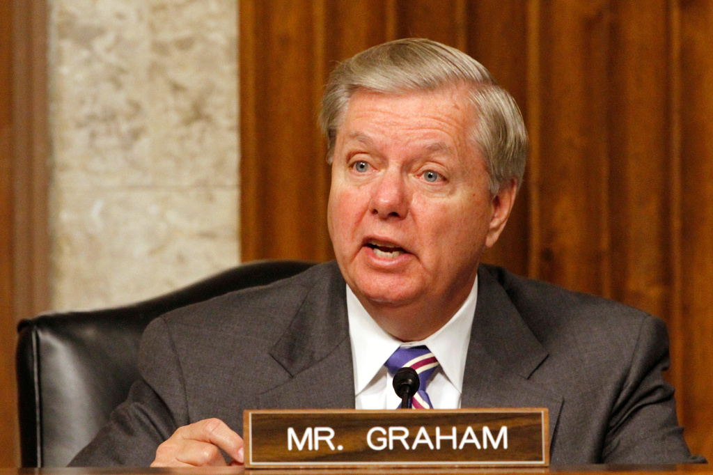 FILE - Sen. Lindsey Graham, R-S.C. speaks on Capitol Hill in Washington,, July 11, 2017, during a hearing of the Senate Armed Services committee. (AP Photo/Jacquelyn Martin, File)