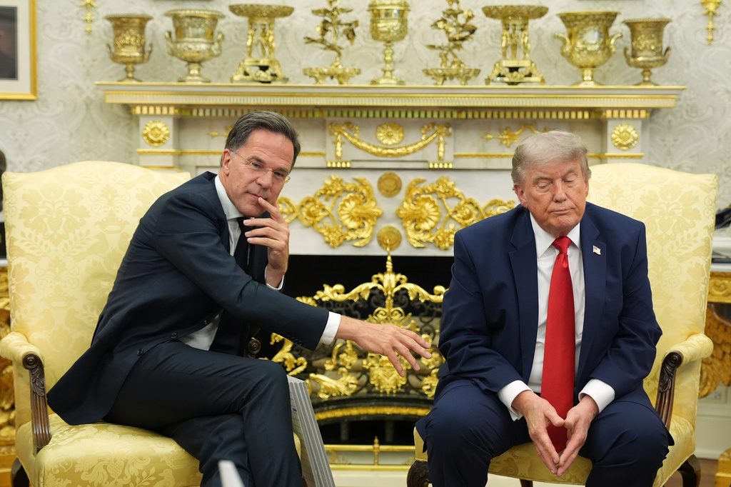 President Donald Trump meets with NATO Secretary General Mark Rutte in the Oval Office at the White House, Wednesday, June 24, 2026, in Washington. (AP Photo/Jacquelyn Martin)