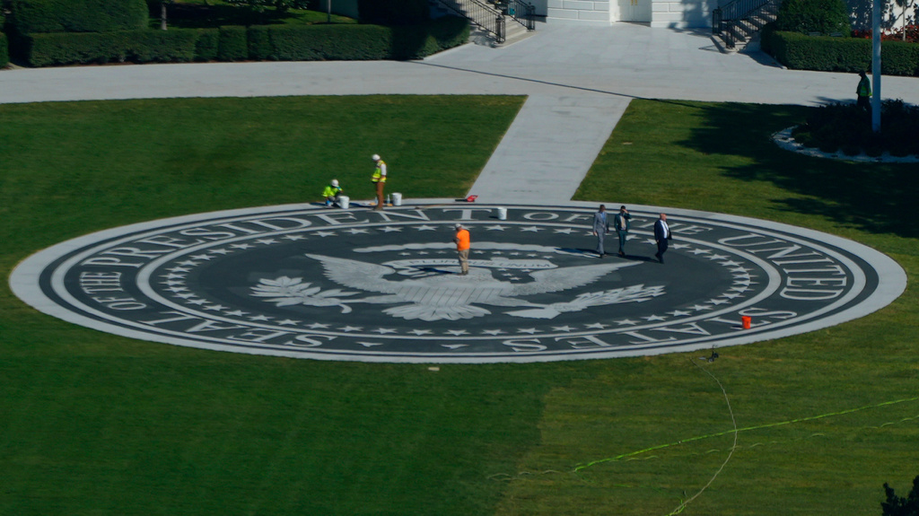 Work continues on the construction of the ballroom at the White House, Tuesday, Sept. 15, 2026, in Washington. (AP Photo/Pablo Martinez Monsivais) Construction continues on a helipad on the South Lawn of the White House, Tuesday, Sept. 15, 2026, in Washington. (AP Photo/Pablo Martinez Monsivais)