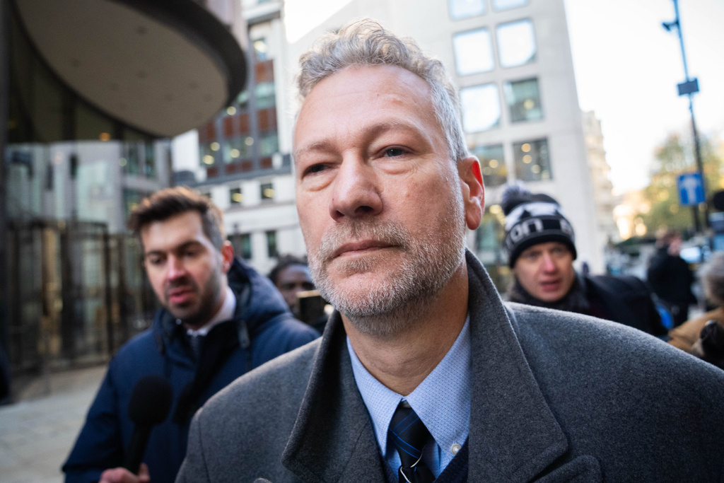 Former leader of Reform UK in Wales Nathan Gill, arrives at the The Old Bailey, London, Friday Nov. 21, 2025. (James Manning/PA via AP)