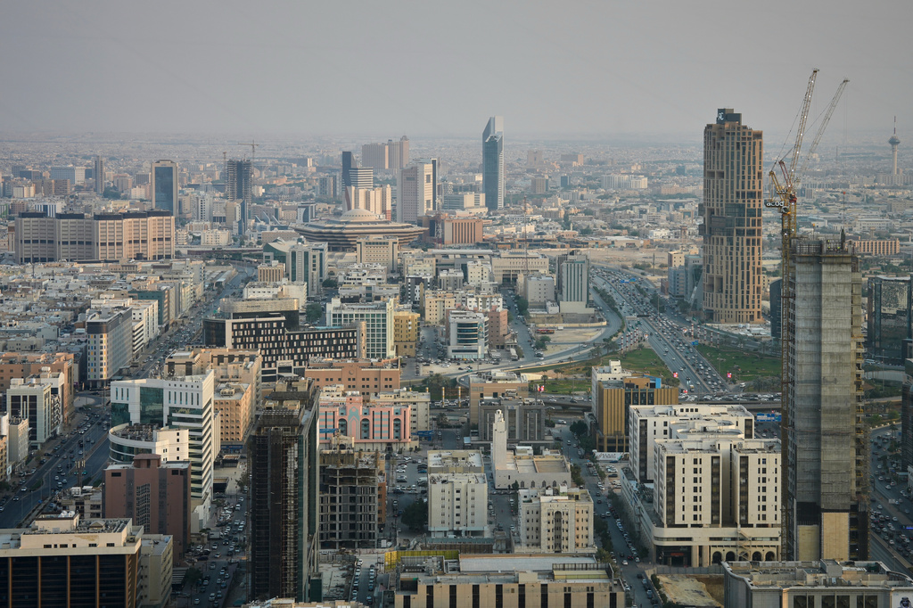 Buildings and construction sites fill the skyline, in Riyadh, Saudi Arabia, Wednesday, Oct. 14, 2026. (AP Pjoto/Baraa Anwer)