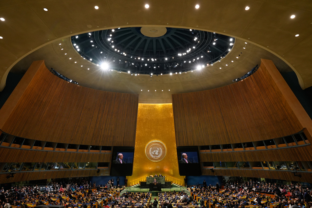 United Nations Secretary-General Antonio Guterres speaks during the 81st session of the United Nations General Assembly at United Nations headquarters, Tuesday, Sept. 22, 2026. (AP Photo/Seth Wenig)