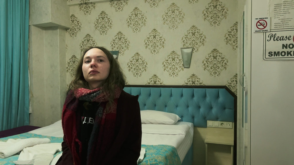 Valeria Ratnikova appears in a scene from "My Undesirable Friends: Part II - Exile." (Julia Loktev via AP)