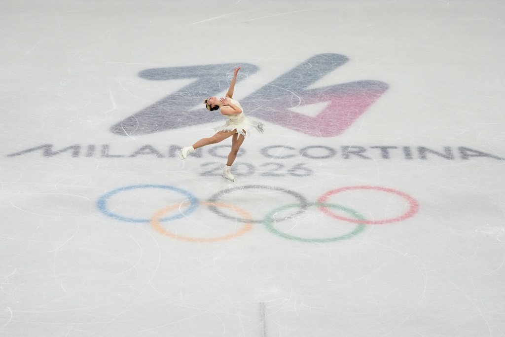 Alysa Liu of the United States competes during the women's short program figure skating at the 2026 Winter Olympics, in Milan, Italy, Tuesday, Feb. 17, 2026. (AP Photo/Ashley Landis)