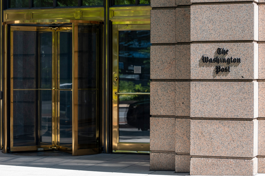 FILE - The One Franklin Square Building, home of The Washington Post newspaper, is seen June 21, 2024, in Washington. (AP Photo/Alex Brandon, File)