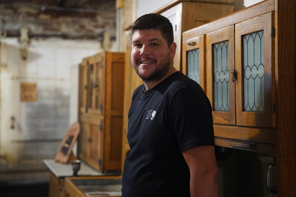 Wesley Mast, owner and president of Coppes Napanee, poses for a photo in the company's museum in Nappanee, Ind., on Thursday, Aug. 6, 2026. (AP Photo/Obed Lamy)