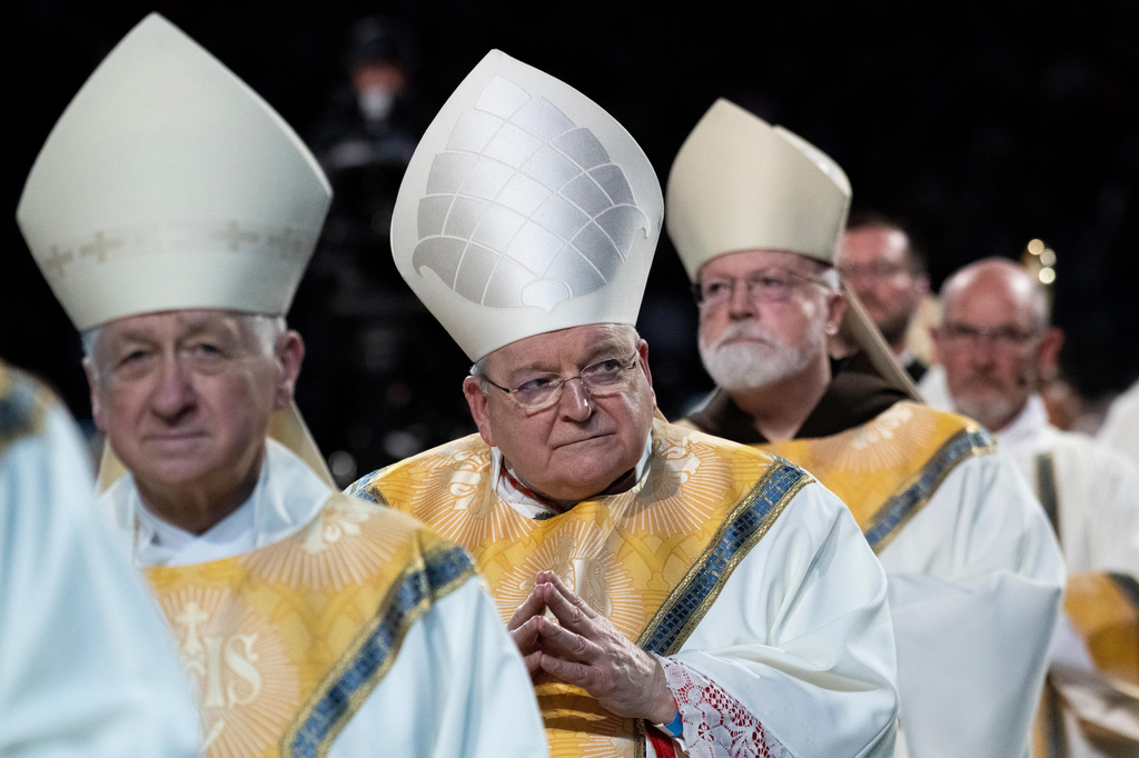 Processional at the beatification of Archbishop Fulton J. Sheen, Thursday, Sept. 24, 2026, in St. Louis. (AP Photo/Kate Munsch)