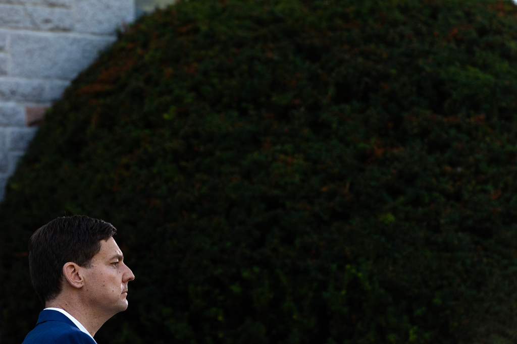 British Columbia Premier David Eby speaks to reporters after he announced a snap election during a press conference at Government House in Victoria, British Columbia, Canada, Tuesday, Sept. 22, 2026.(Chad Hipolito/The Canadian Press via AP)
