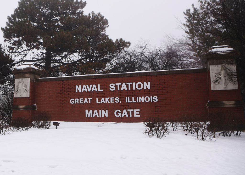 FILE - The Naval Station Great Lakes is pictured, Jan. 24, 2020, in Ill. (Joe Lewnard/Daily Herald via AP, File)