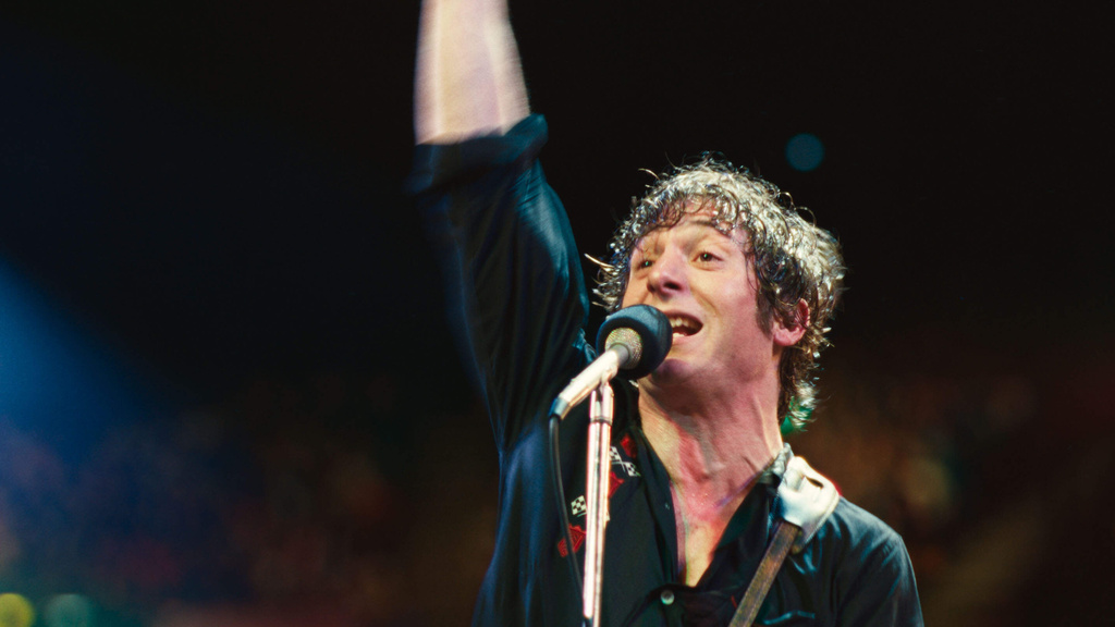 This image released by 20th Century Studios shows Jeremy Allen White as Bruce Springsteen in a scene from "Springsteen: Deliver Me From Nowhere." (20th Century Studios via AP)