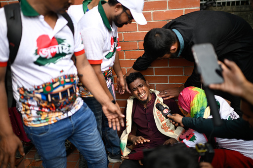 An injured protester speaks to the media outside Bangladesh's national parliament complex in Dhaka, Bangladesh, Friday, Oct. 17, 2025. (AP Photo/Mahmud Hossain Opu) An injured protester speaks to the media outside Bangladesh's national parliament complex in Dhaka, Bangladesh, Friday, Oct. 17, 2025. (AP Photo/Mahmud Hossain Opu)