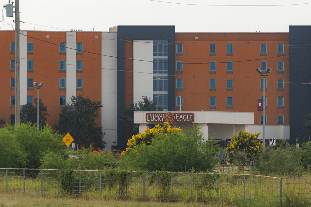 Kickapoo Lucky Eagle Casino in Eagle Pass, Texas, on Monday, Sept. 29, 2025, after a deadly shooting at the casino late Saturday night. (Sam Owens/The San Antonio Express-News via AP)