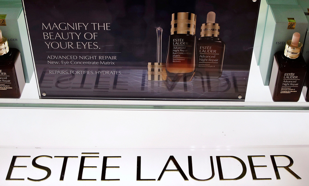 FILE - Estee Lauder products are displayed at a store in Boston, Friday, Aug. 25, 2017. (AP Photo/Charles Krupa, File)