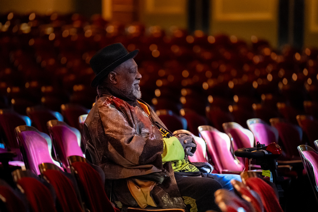This photo provided by the Detroit Opera shows conductor Ray Chew with The Detroit Opera Orchestra during rehearsal on Thursday, Jan. 29, 2026. (Austin T. Richey/Detroit Opera via AP)