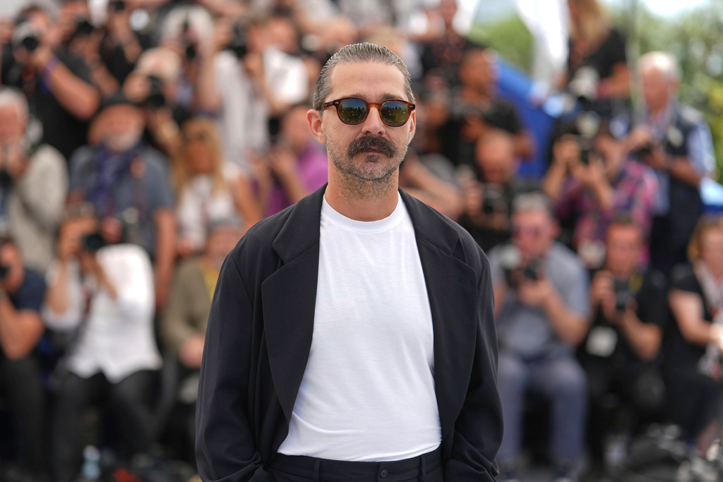 FILE - Shia LaBeouf appears at the photo call for the film "Slauson Rec" at the 78th international film festival, Cannes, southern France, on May 18, 2025. (AP Photo/Natacha Pisarenko, File)