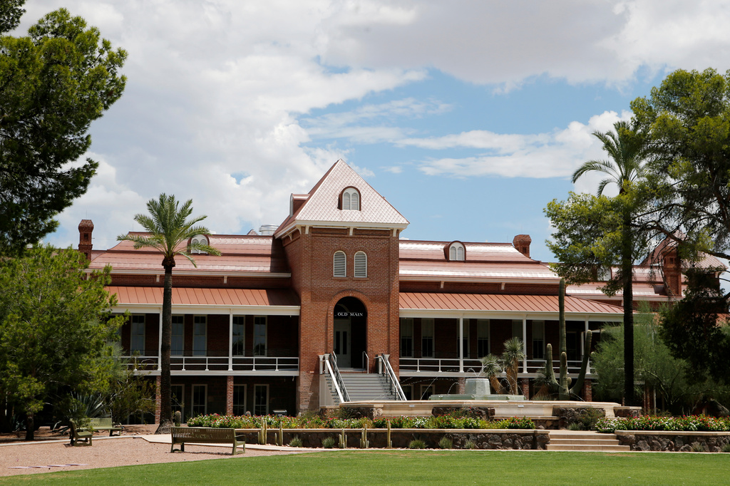 The original Old Main building on the University of Arizona campus is seen Friday, July 31, 2015, in Tucson, Ariz. (AP Photo/Ross D. Franklin)