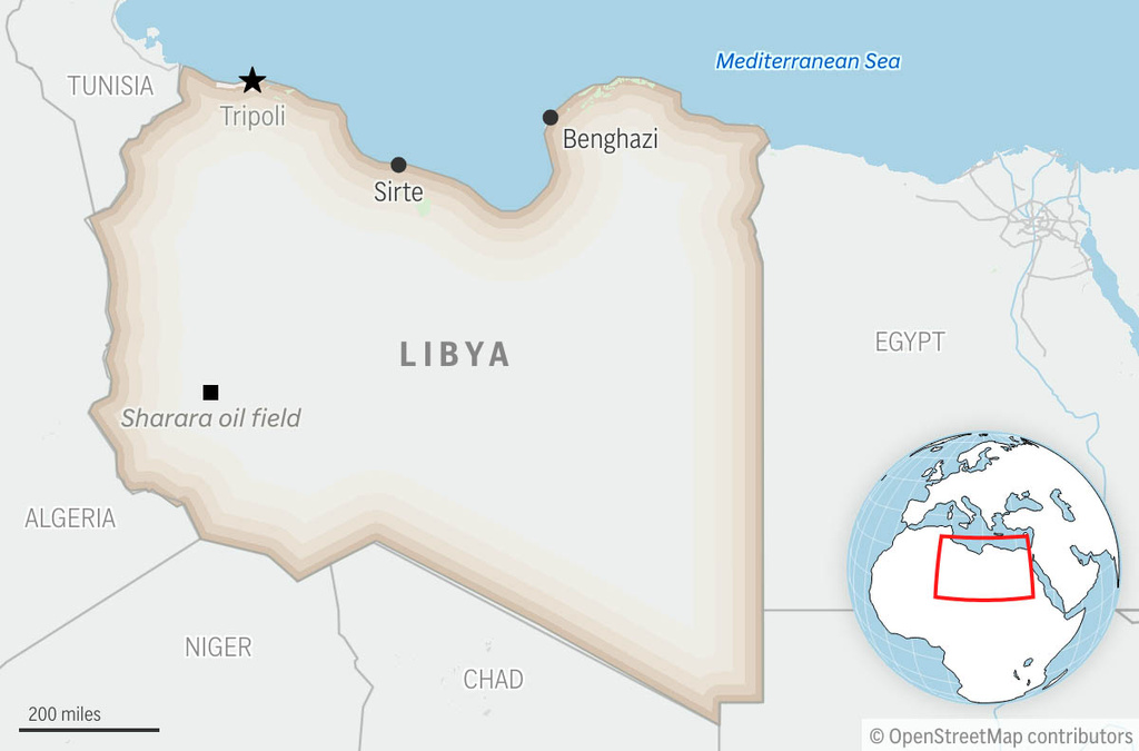 This is a locator map for Libya with its capital, Tripoli. (AP Photo)