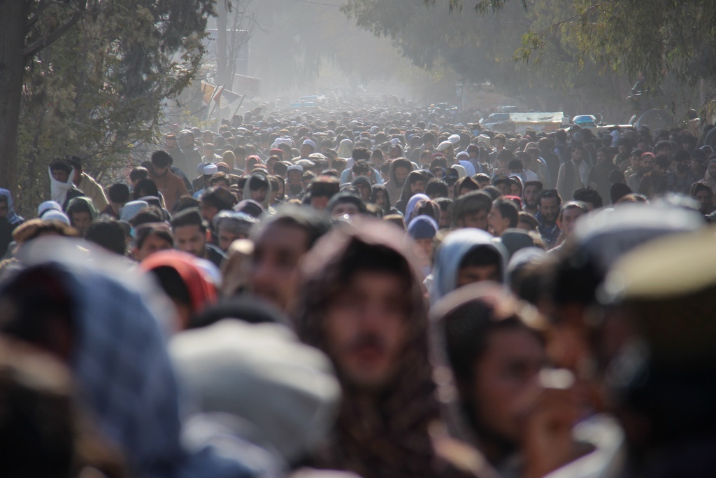 FILE - A crowd leaves a stadium after attending the public execution, carried out by Taliban authorities, in Khost, Afghanistan, Tuesday, Dec. 2, 2025. (AP Photo/Saifullah Zahir, File)