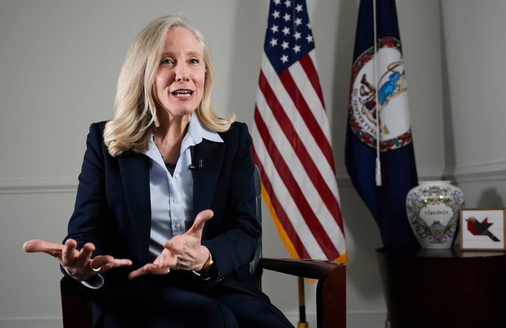 Virginia Gov.-elect Abigail Spanberger during an interview at the Capitol Tuesday Jan. 6, 2026, in Richmond, Va. (AP Photo/Steve Helber)