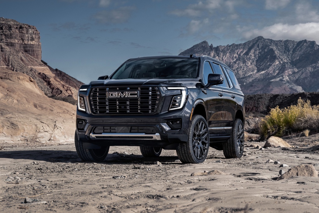 This photo provided by GMC shows the 2026 Yukon. The Yukon is an upscale full-size SUV that can carry people in comfort, haul plenty of cargo, and get impressive mpg with its available diesel-powered engine. (Courtesy of General Motors via AP)