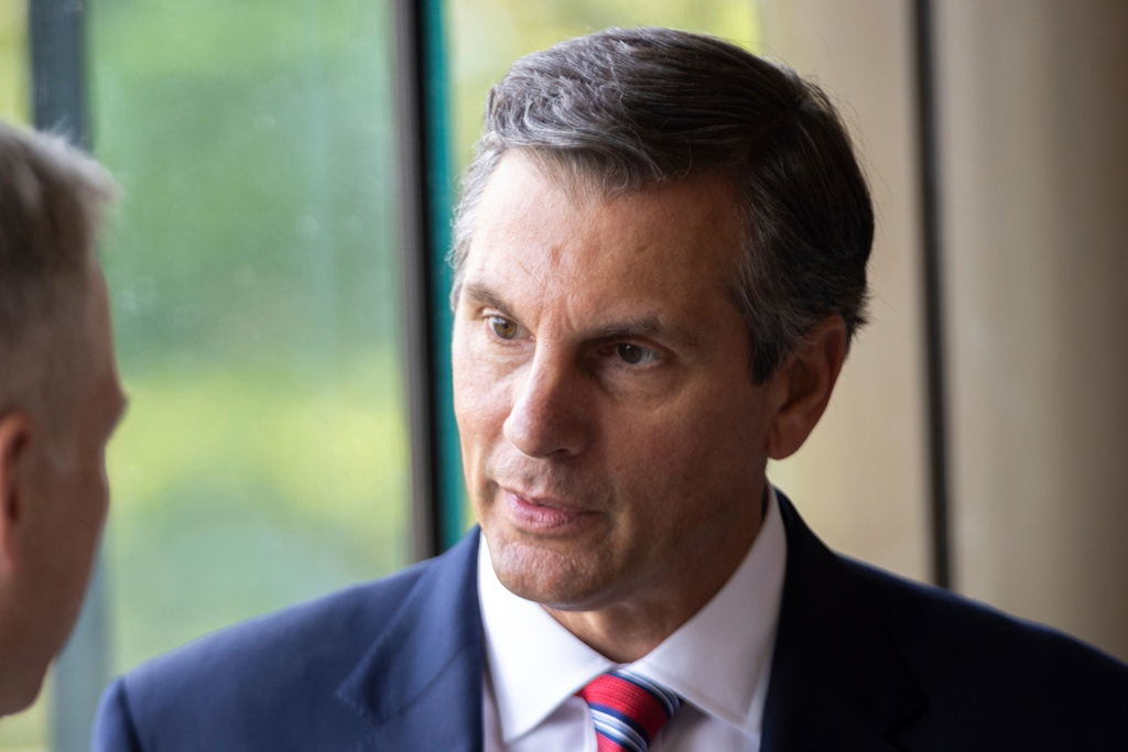 FILE - Republican U.S. Senate candidate Derek Dooley appears at the Georgia Chamber Congressional Luncheon at the Columbus Convention and Trade Center in Columbus, Ga., Aug. 20, 2025. (Arvin Temkar/Atlanta Journal-Constitution via AP, FILE)
