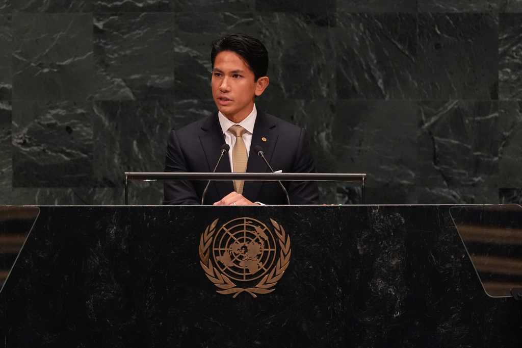 Foreign Minister Abdul Mateen of Brunei speaks during the 81st session of the United Nations General Assembly at United Nations headquarters, Saturday, Sept. 26, 2026. (AP Photo/Heather Khalifa)