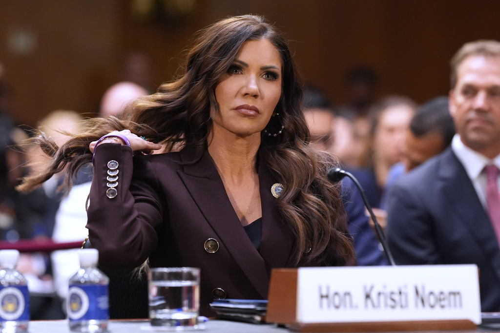 FILE - Homeland Security Secretary Kristi Noem appears for an oversight hearing before the Senate Judiciary Committee, at the Capitol in Washington, March 3, 2026. (AP Photo/J. Scott Applewhite, File)