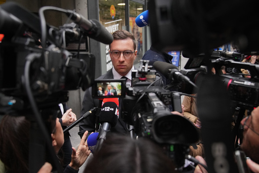 French far right National Rally party president Jordan Bardella answers reporters following a meeting, after France's prime minister Sebastien Lecornu resigned plunging the country into a deep political crisis. Monday, Oct. 6, 2025 in Paris. (AP Photo/Christophe Ena) French far right National Rally party president Jordan Bardella answers reporters following a meeting, after France's prime minister Sebastien Lecornu resigned plunging the country into a deep political crisis. Monday, Oct. 6, 2025 in Paris. (AP Photo/Christophe Ena)