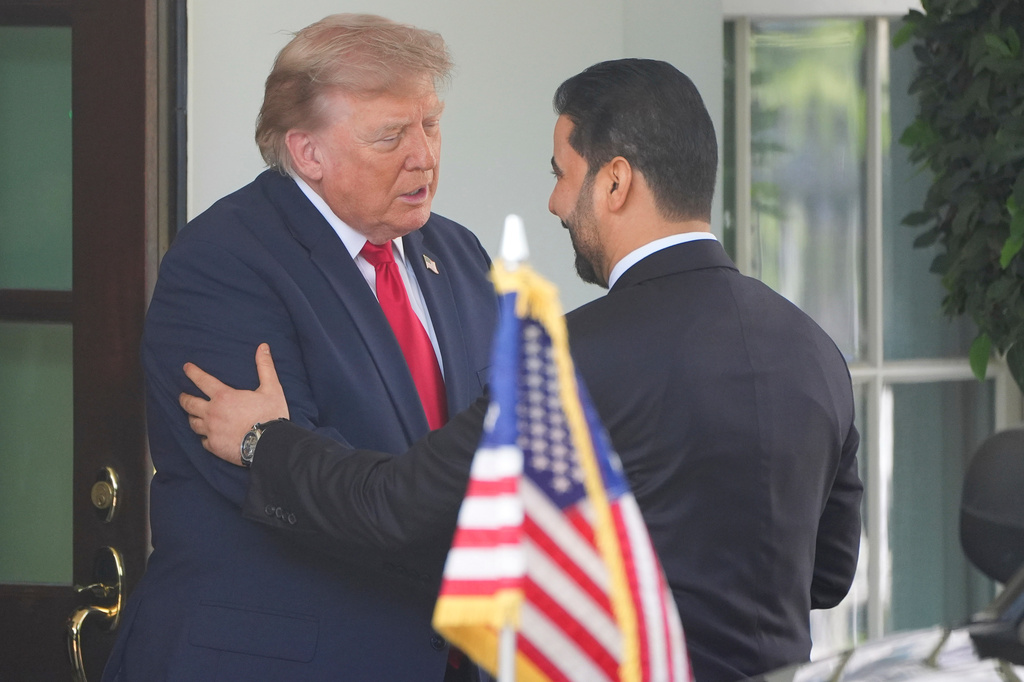 President Donald Trump greets Iraq's Prime Minister Ali al-Zaidi at the White House, Tuesday, July 14, 2026, in Washington.(AP Photo/Alex Brandon)