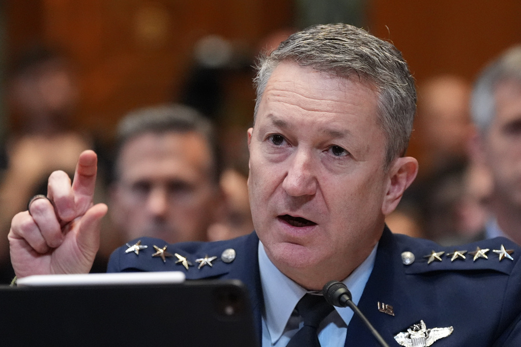 Chairman of the Joint Chiefs of Staff Gen. Dan Caine testifies at a Senate Appropriations subcommittee on defense hearing on the budget request for the Department of Defense, Tuesday, May 12, 2026, in Washington. (AP Photo/Alex Brandon)
