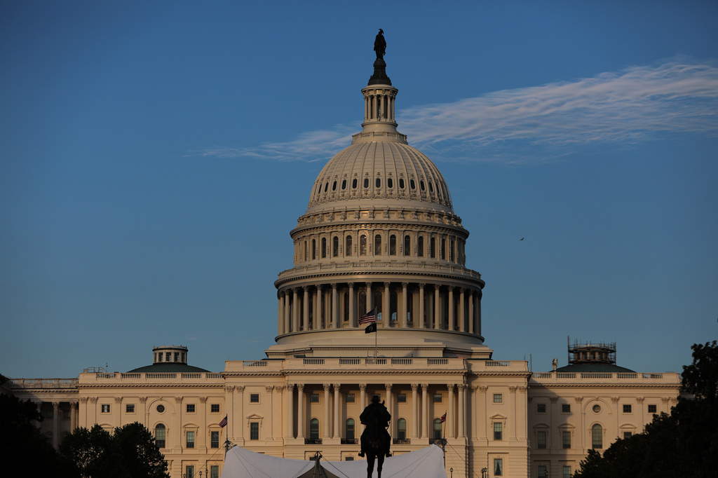 The U.S. Capitol is seen at sunset, Thursday, June 25, 2026, in Washington. (AP Photo/Rahmat Gul)