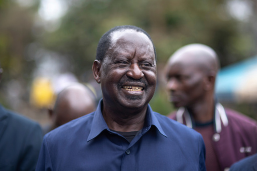 FILE - Presidential candidate Raila Odinga arrives to attend Sunday mass in St. Francis church in Nairobi, Kenya, Aug. 14, 2022. (AP Photo/Mosa'ab Elshamy, File) FILE - Presidential candidate Raila Odinga arrives to attend Sunday mass in St. Francis church in Nairobi, Kenya, Aug. 14, 2022. (AP Photo/Mosa'ab Elshamy, File)
