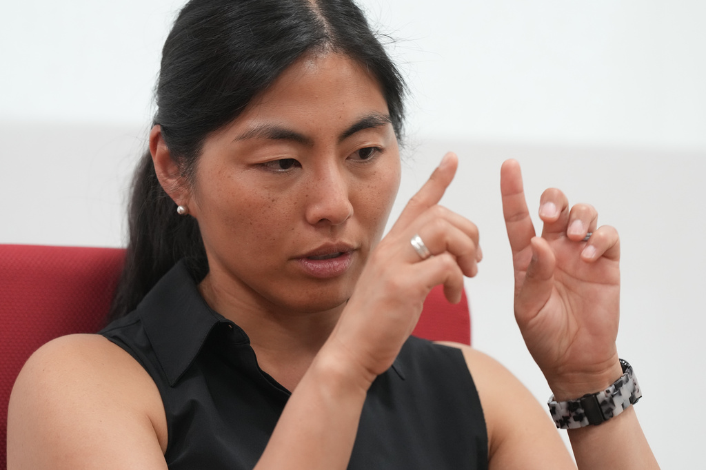 Nicole Rieth, a Korean adoptee from the United States, speaks during an interview with The Associated Press in Seoul, South Korea, Tuesday, May 26, 2026. (AP Photo/Lee Jin-man)