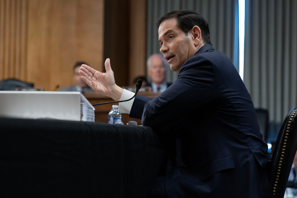Secretary of State Marco Rubio testifies before the Senate Foreign Relations Committee hearing to Review the FY27 State Department Budget Request on Capitol Hill, Tuesday, June 2, 2026, in Washington. (AP Photo/Jose Luis Magana)
