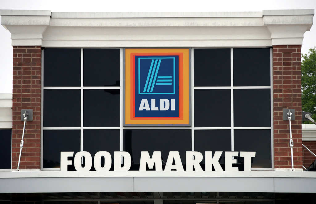 FILE - An Aldi's Food Market in Salem, N.H on June 5, 2017. (AP Photo/Elise Amendola, File)