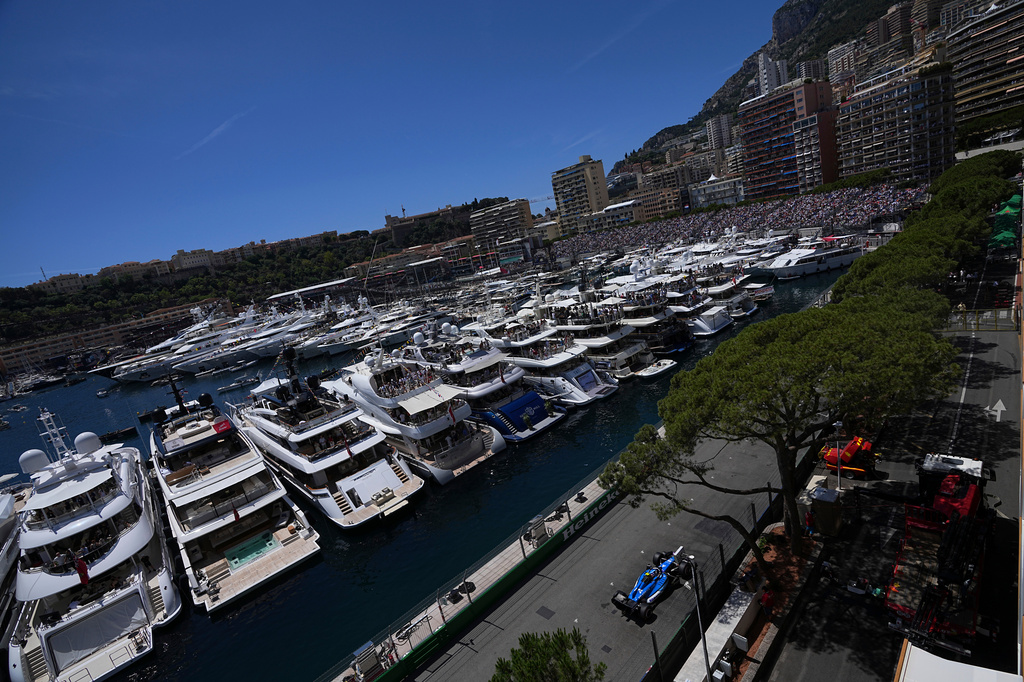 Williams driver Carlos Sainz of Spain during the third free practice for the Monaco F1 Grand Prix, at the Monaco racetrack, Saturday, June 6, 2026. (AP Photo/Fatima Shbair)
