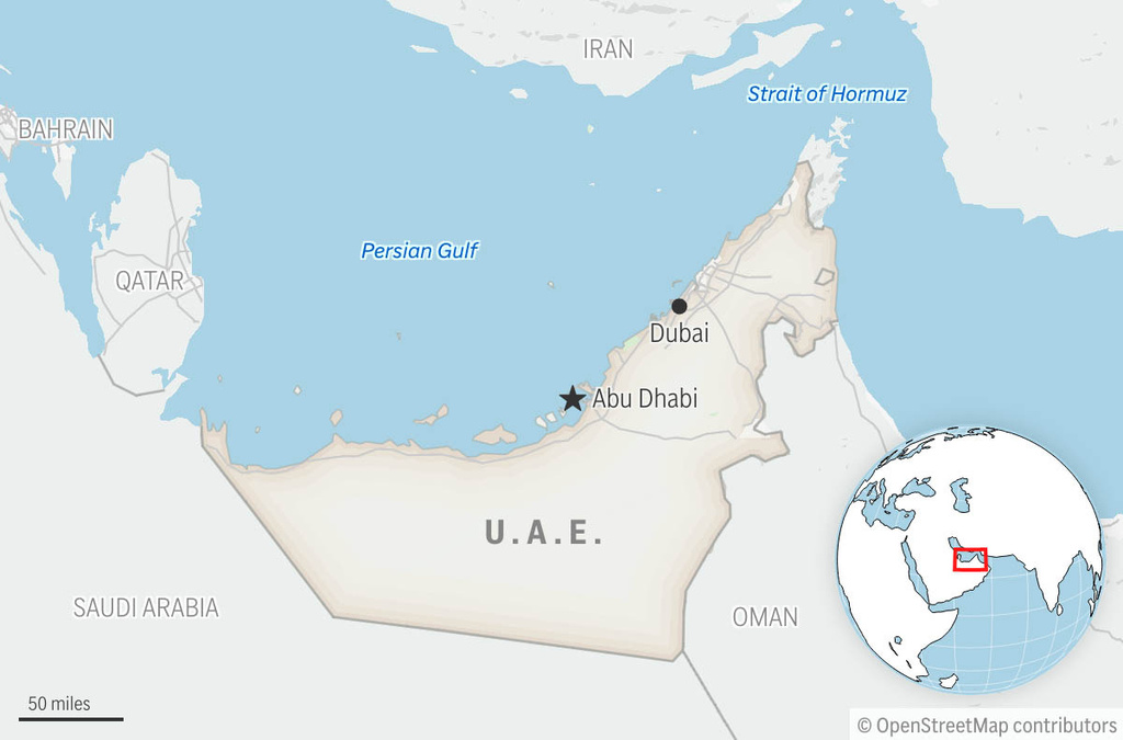 This is a locator map for United Arab Emirates with its capital, Abu Dhabi. (AP Photo)