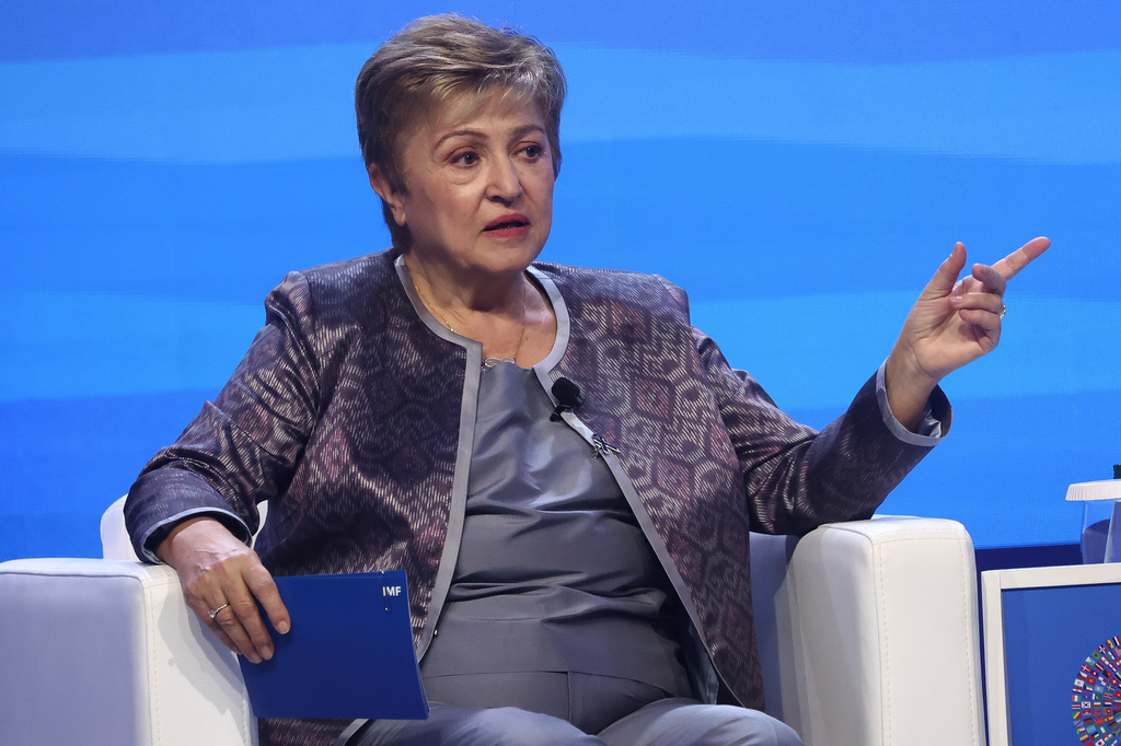 International Monetary Fund (IMF) Managing Director Kristalina Georgieva speaks during the annual meetings of the International Monetary Fund and the World Bank Group in Bangkok, Thailand, Friday, Oct. 16, 2026. (AP Photo/Dhitaraht Dhanarahtsombat)