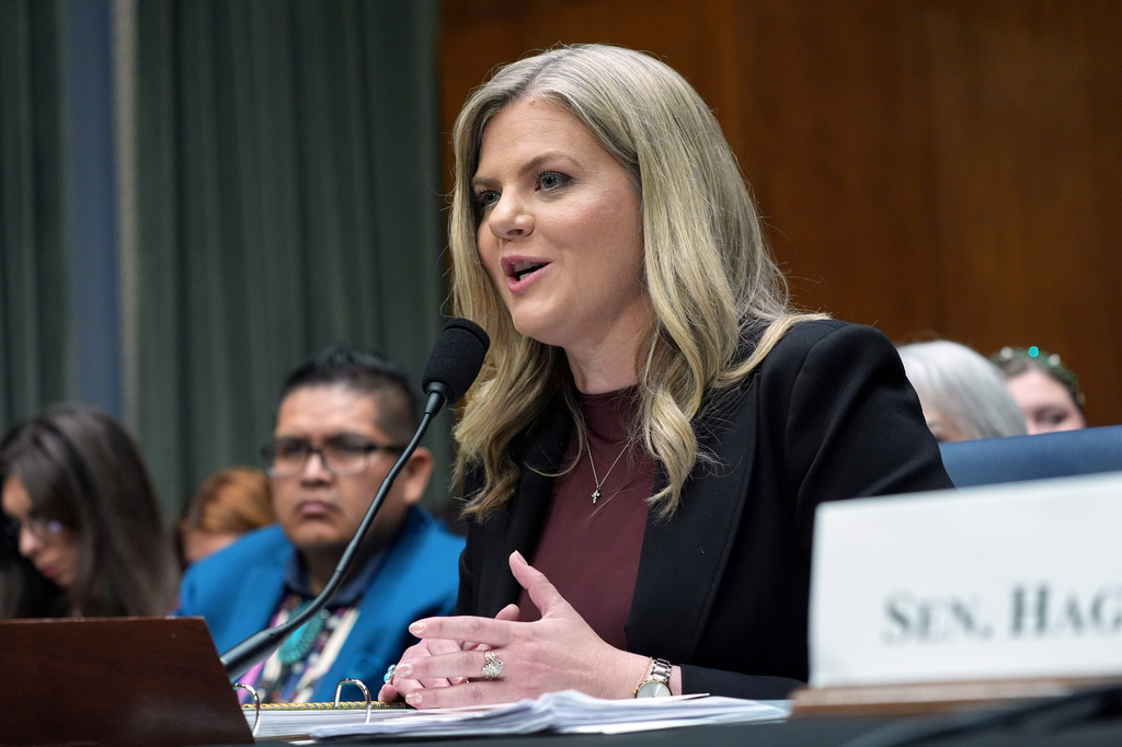 Dr. Heidi Overton testifies during her nomination to be Commissioner of the Food and Drug Administration at the Senate Health, Education, Labor, and Pensions (HELP) Committee on Capitol Hill, Thursday, Sept. 24, 2026, in Washington. (AP Photo/Mariam Zuhaib)