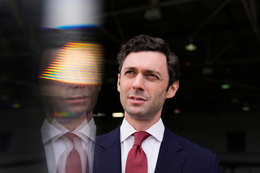 FILE - Sen. Jon Ossoff, D-Ga., speaks during an interview at Dobbins Air Reserve Base, April 26, 2025, in Marietta, Ga. (AP Photo/Brynn Anderson, File) FILE - Sen. Jon Ossoff, D-Ga., speaks during an interview at Dobbins Air Reserve Base, April 26, 2025, in Marietta, Ga. (AP Photo/Brynn Anderson, File)