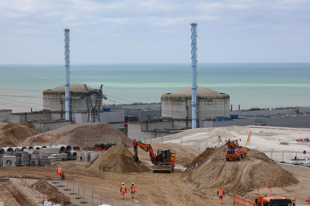 FILE - Construction work takes place at the EPR2, the site of the new reactors currently being built at the Penly nuclear power plant, in Petit-Caux, France, on the English channel coast, March 12, 2026. (Ludovic Marin/Pool Photo via AP, File)