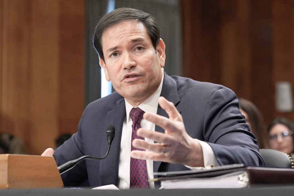 Secretary of State Marco Rubio speaks during a Senate Foreign Relations Committee hearing on Capitol Hill, Wednesday, Jan. 28, 2026, in Washington. (AP Photo/Mariam Zuhaib)