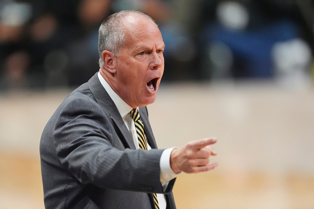 FILE - Colorado head coach Tad Boyle directs his team during the first half of an NCAA college basketball game against Colorado State, Saturday, Dec. 7, 2024, in Boulder, Colo. (AP Photo/David Zalubowski, File)