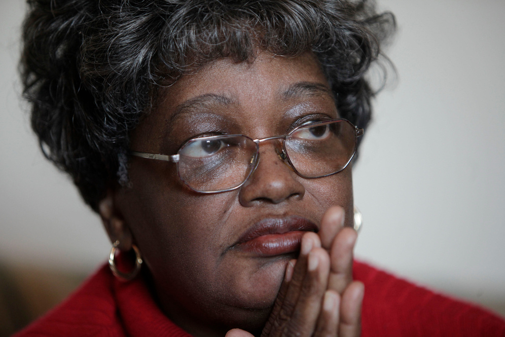 FILE - Claudette Colvin sits for a portrait, Feb. 5, 2009 in New York. (AP Photo/Julie Jacobson, File)