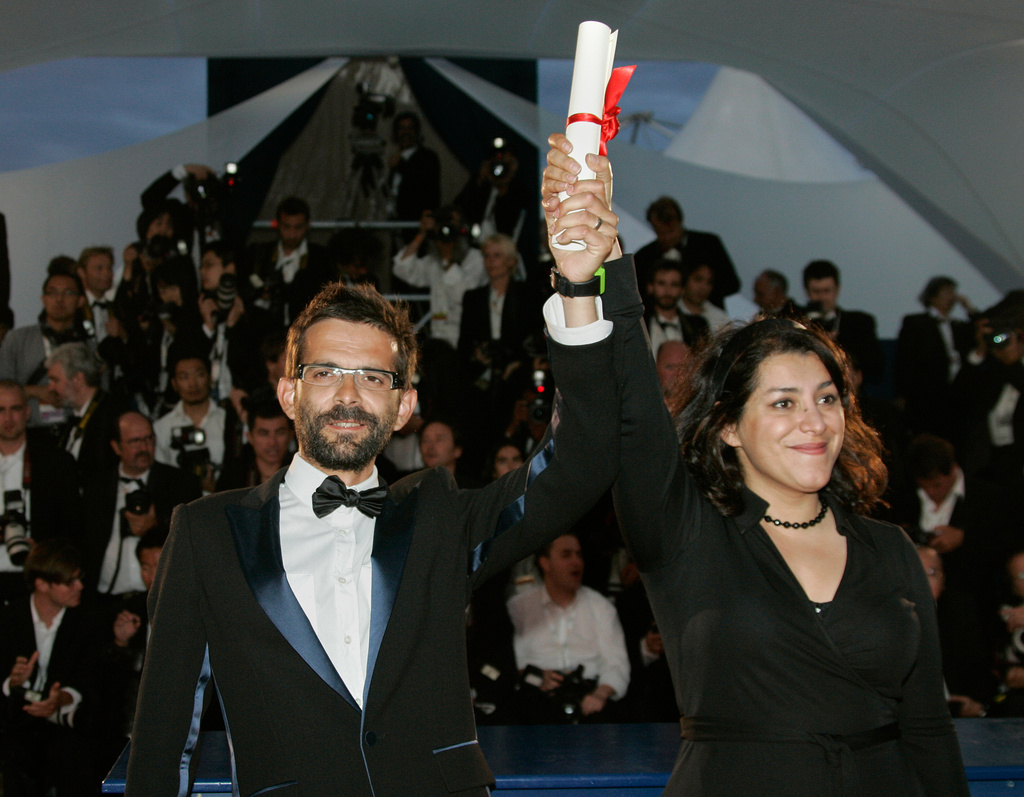 FILE - Directors Marjane Satrapi, right, and Vincent Paronnaud pose following the awards ceremony at the 60th International film festival in Cannes, southern France, on Sunday, May 27, 2007. (AP Photo/Kirsty Wigglesworth, File)