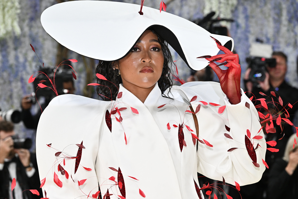 Naomi Osak arrives at The Metropolitan Museum of Art's Costume Institute benefit gala celebrating the opening of the "Costume Art" exhibition on Monday, May 4, 2026, in New York. (Photo by Evan Agostini/Invision/AP)