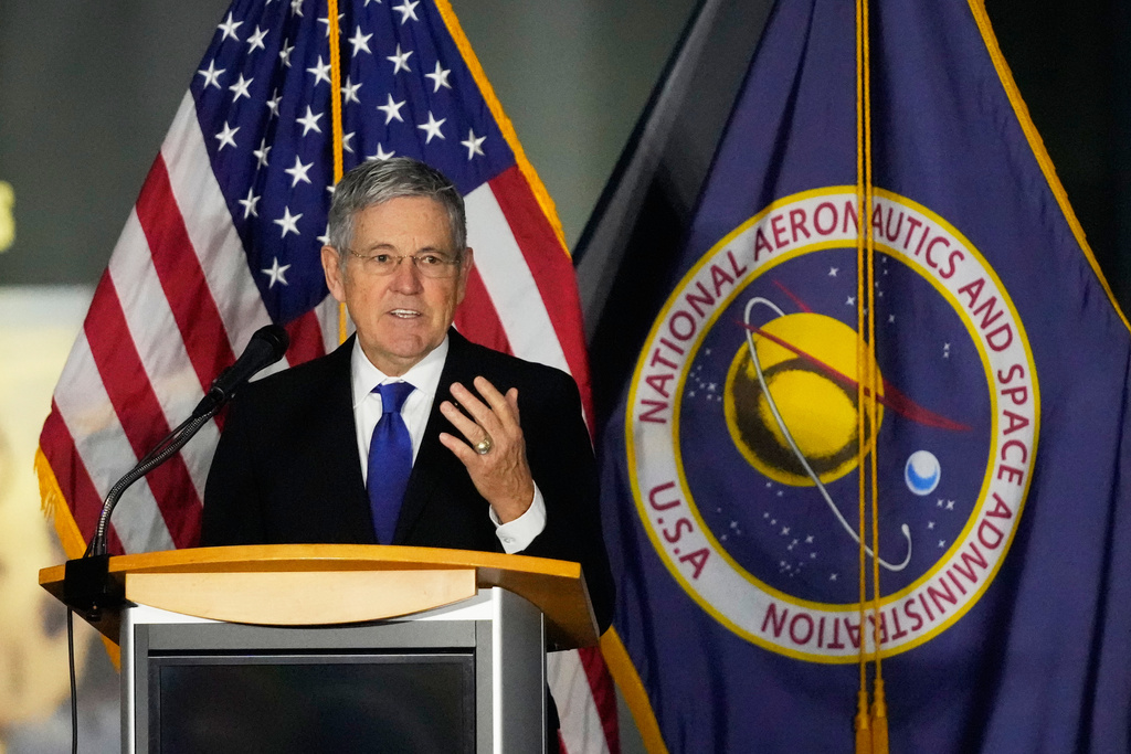 Veteran astronaut, Bob Cabana, makes remarks during NASA's Day of Remembrance for the 40th Anniversary of the Challenger tragedy at the Kennedy Space Center Visitor Complex in Cape Canaveral, Fla., Thursday, Jan. 22, 2026. (AP Photo/John Raoux)